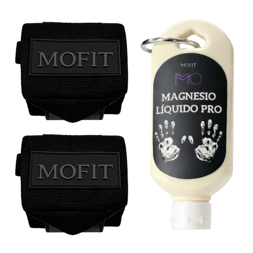 Muñequeras All Black 4mm + Magnesio Portátil