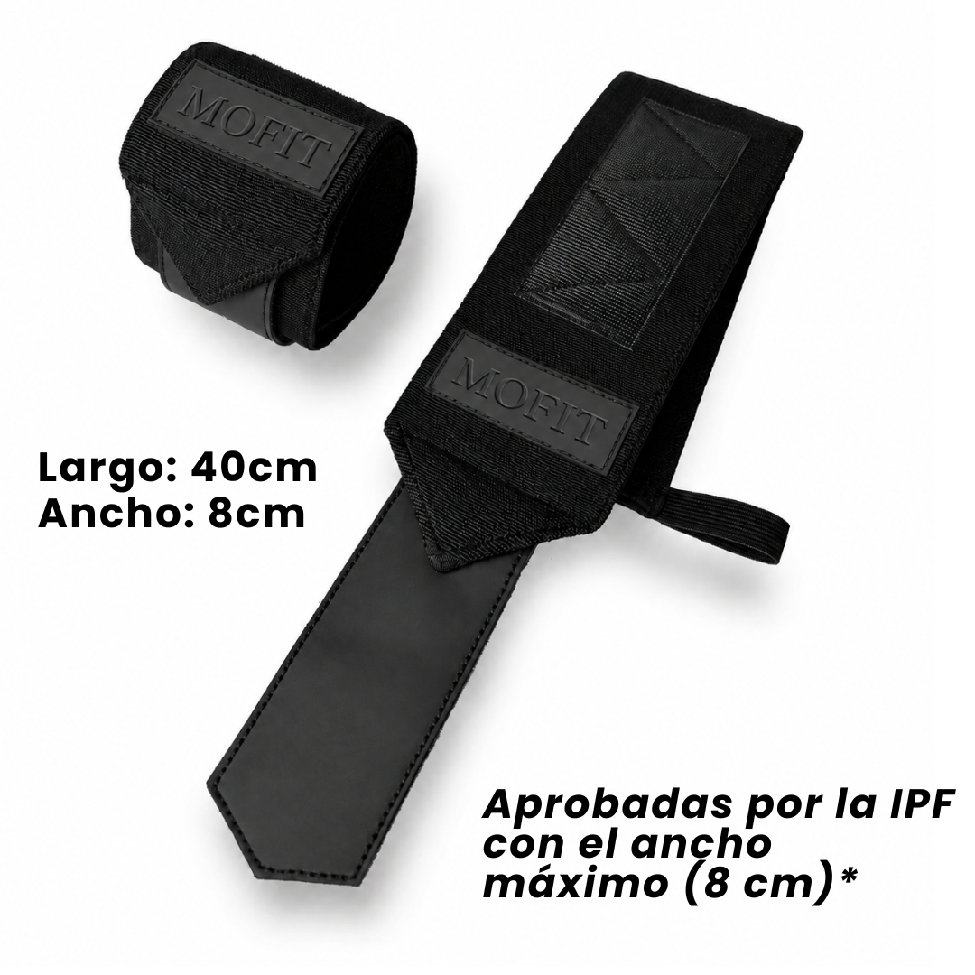 Muñequeras All Black 4mm | Gym & Powerlifting