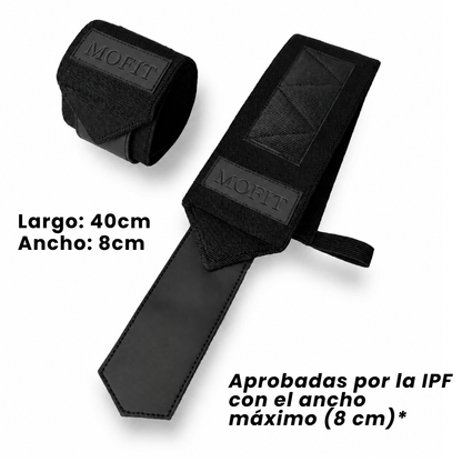 Muñequeras All Black 4mm | Gym & Powerlifting